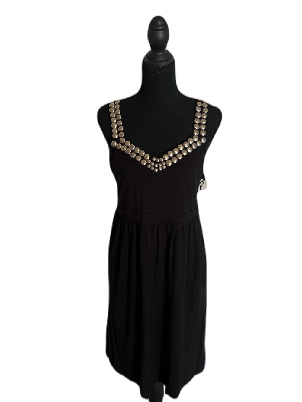 NWT Michael Kors Studded Black Mini Dress M Y2K Grunge